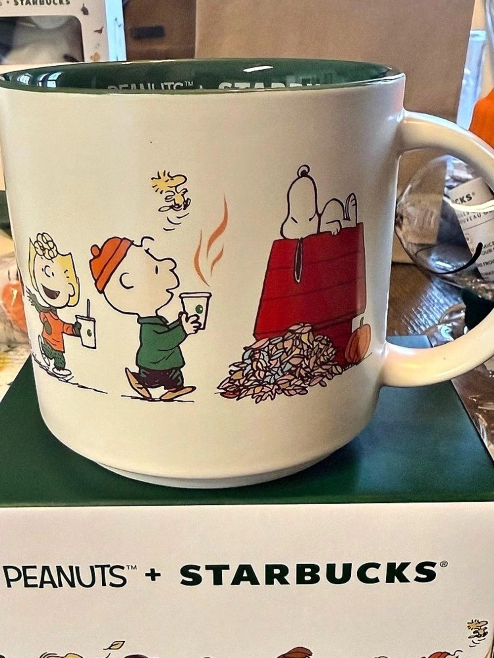 Starbucks x Peanuts Great Pumpkin Ceramic Mug, White & Green